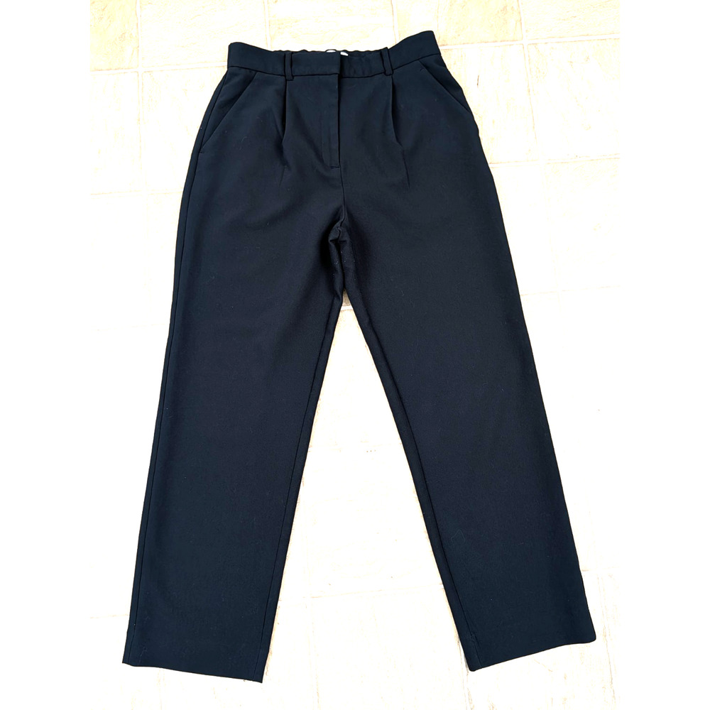 Abercrombie sz 8 Pleated Pants black high rise women 4430 - Picture 2 of 7